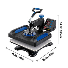 Load image into Gallery viewer, **360 Rotation* Digital Heat Press Machine 12 x 15 OR 15x15  FAST Heating * (Royal Blue & Black)
