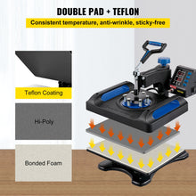 Load image into Gallery viewer, **360 Rotation* Digital Heat Press Machine 12 x 15 OR 15x15  FAST Heating * (Royal Blue & Black)