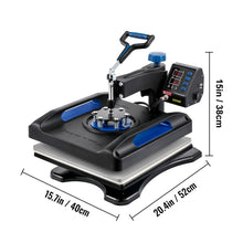 Load image into Gallery viewer, **360 Rotation* Digital Heat Press Machine 12 x 15 OR 15x15  FAST Heating * (Royal Blue & Black)