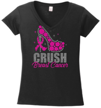 Load image into Gallery viewer, Crush Breast Cancer Stiletto**Pink &amp; Silver GLITTER Vinyl**
