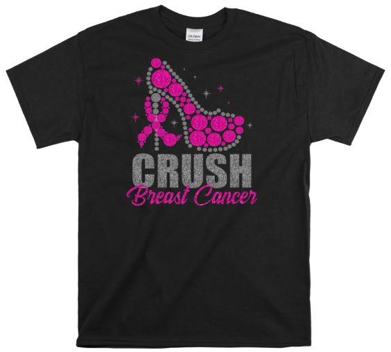Crush Breast Cancer Stiletto**Pink & Silver GLITTER Vinyl**