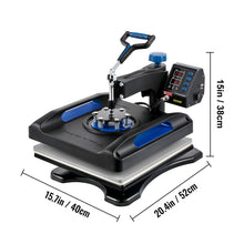Load image into Gallery viewer, **360 Rotation* Digital Heat Press Machine 12 x 15 OR 15x15  FAST Heating * (Royal Blue &amp; Black)
